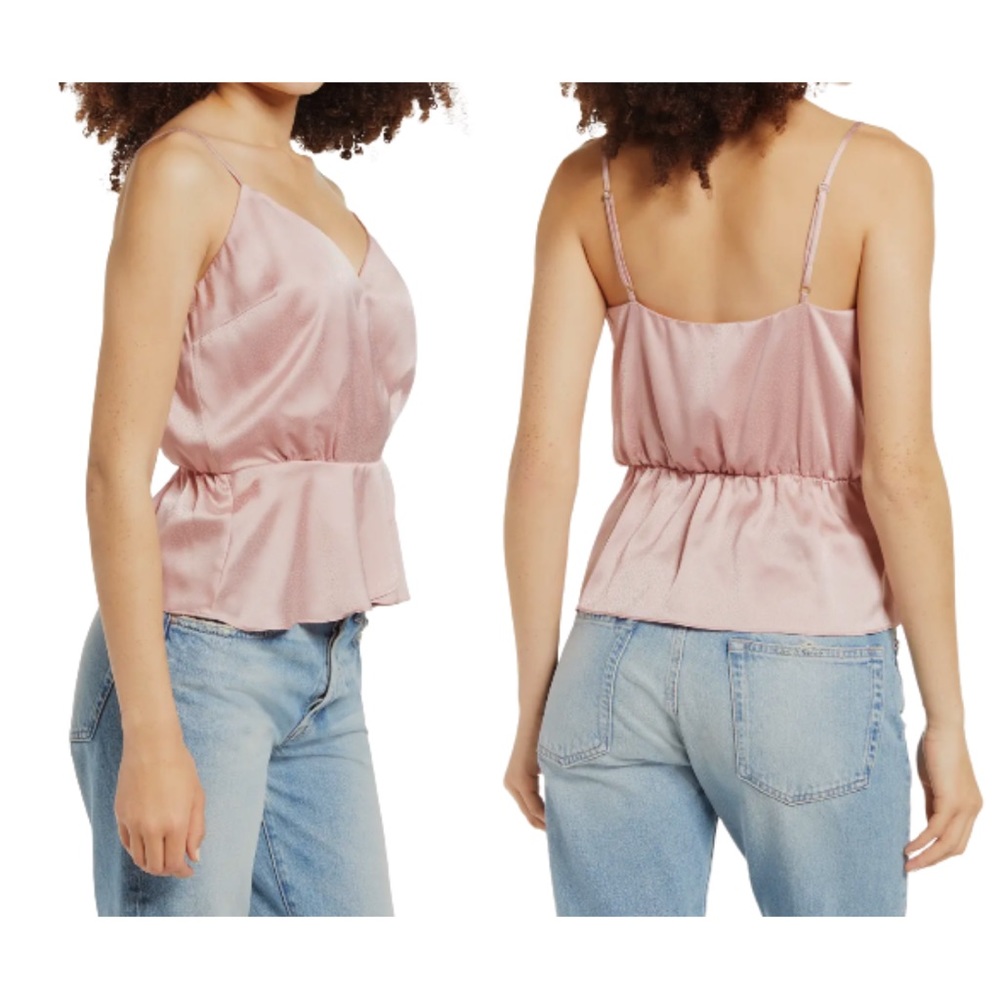 Nordstrom NWT Delicate Pink Jacquard Surplice Camisole Layering Top XS - Picture 7 of 16